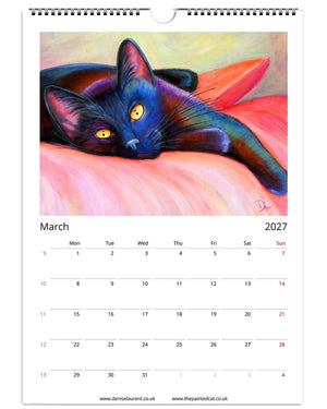 2027 Painted Cat Wall Calendar