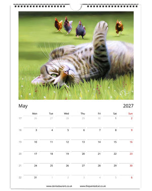 2027 Painted Cat Wall Calendar
