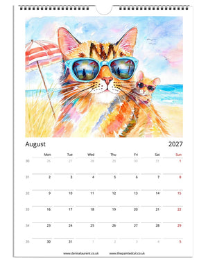 2027 Painted Cat Wall Calendar
