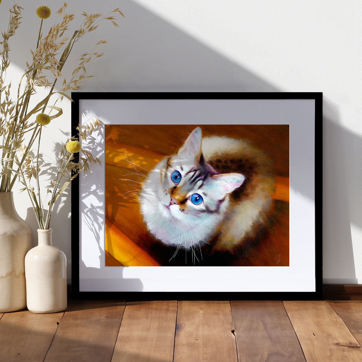 On The Stairs - Bengal Cat Art Print