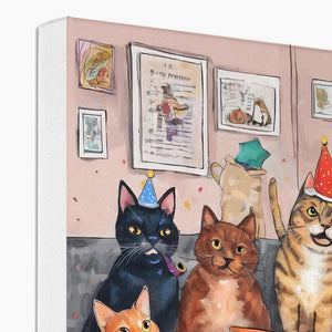 Party Animals  - Cats, Dog Parrot Eco Canvas