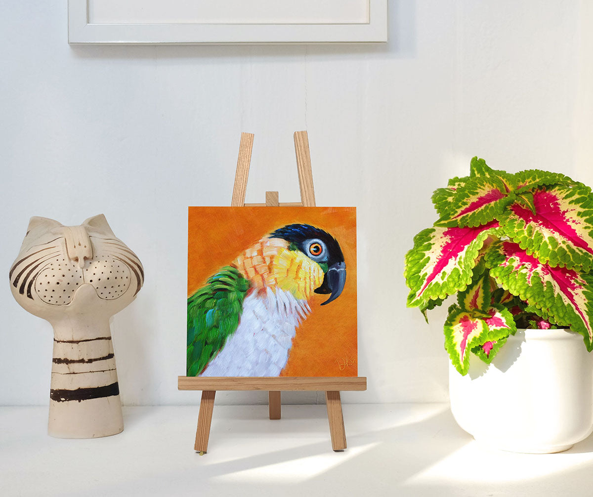 Percy The Parrot 6x6" Painting