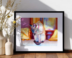 Perfectly Polished  - Siamese Cat Art Print
