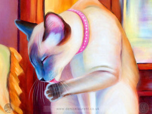 Perfectly Polished  - Siamese Cat Art Print