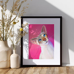 Pretty In Pink  - Siamese Cat Art Print