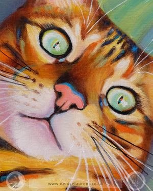 Rain - 10x8" Bengal Cat Oil Painting