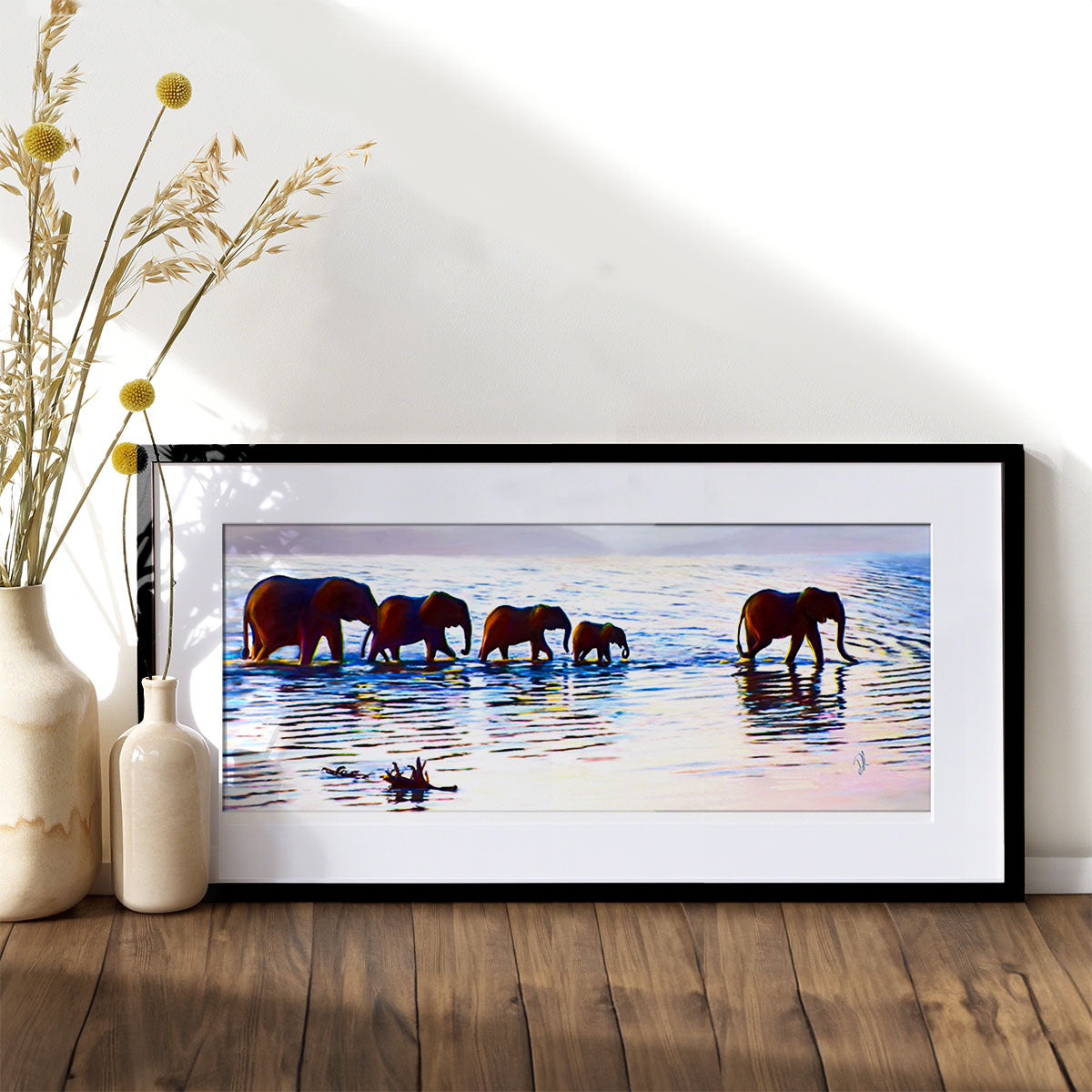River Crossing - Elephant Art Print