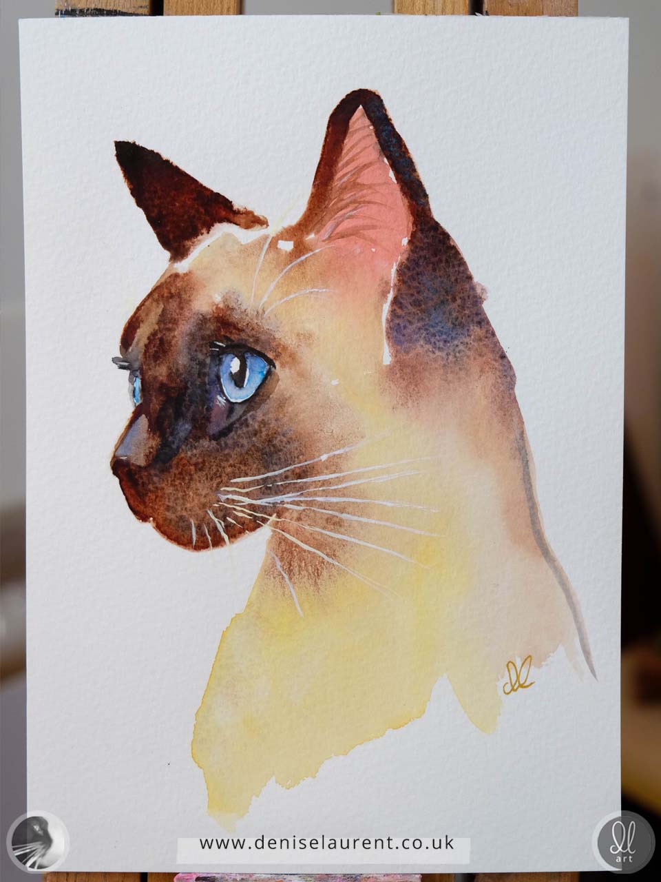 Siamese Cat Profile  - Watercolour