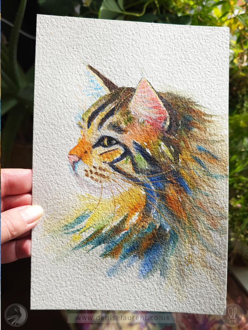 Tabby Cat Profile  - Watercolour