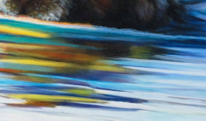 The Swimmers - Black Labrador Painting