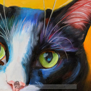 Tylor - Tuxedo Cat Painting - Sold