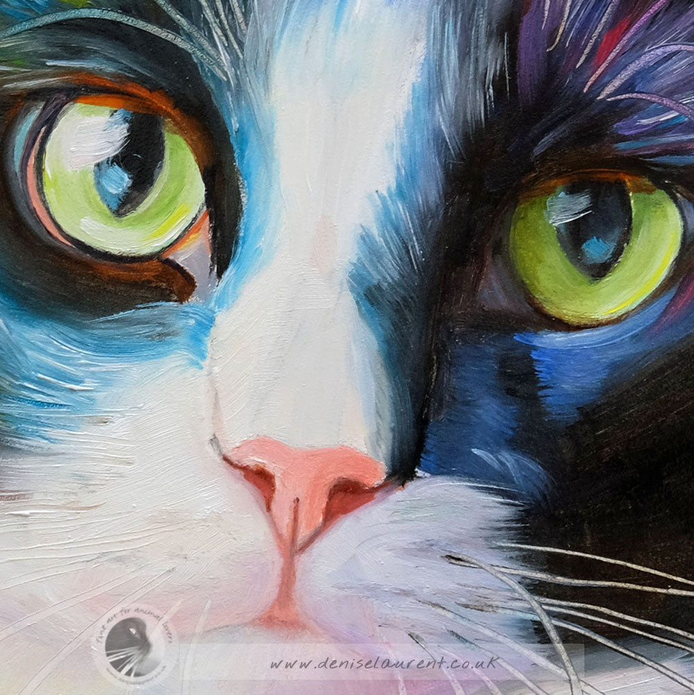 Tylor - Tuxedo Cat Painting - Sold