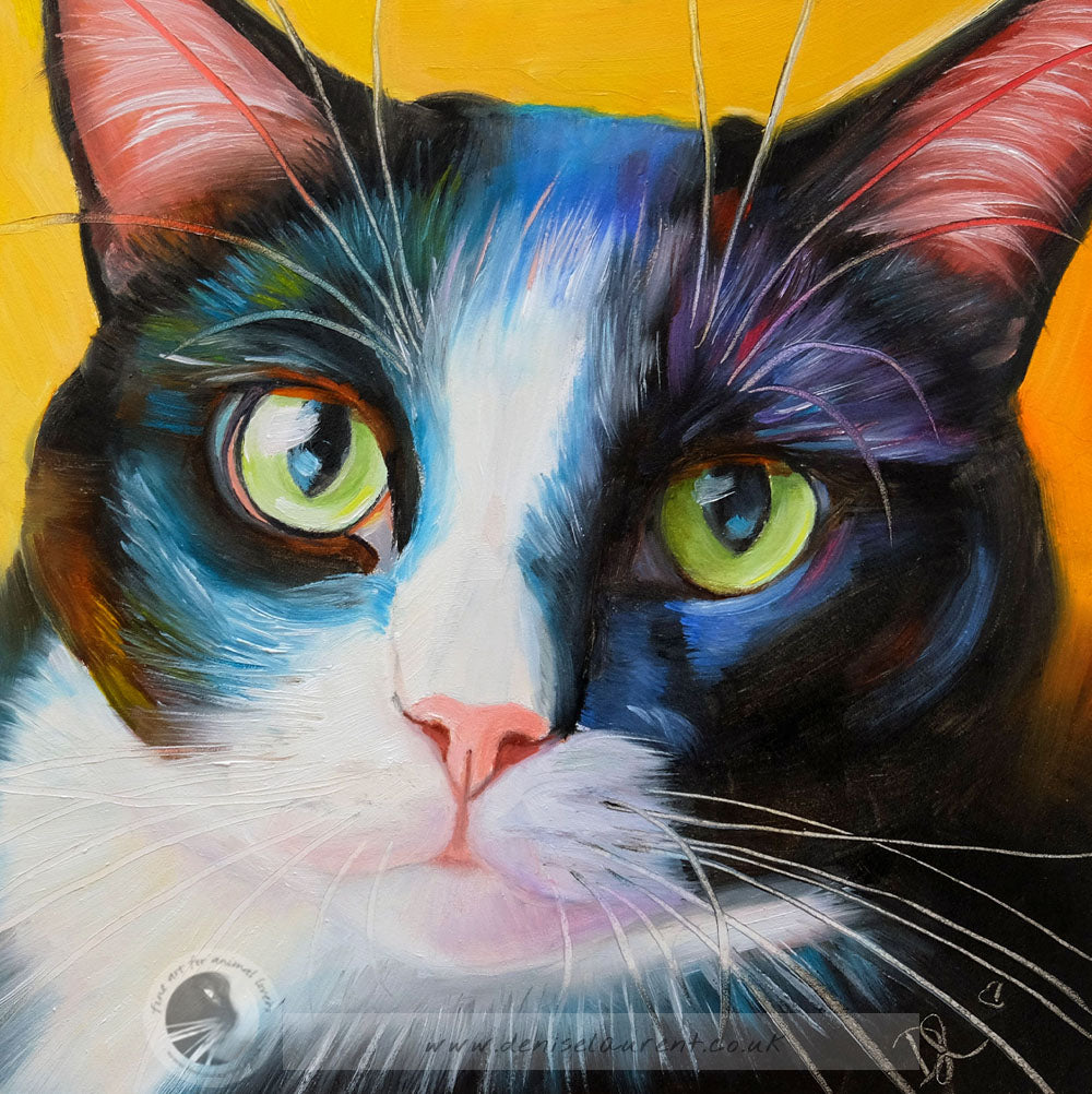 Tylor - Tuxedo Cat Painting - Sold