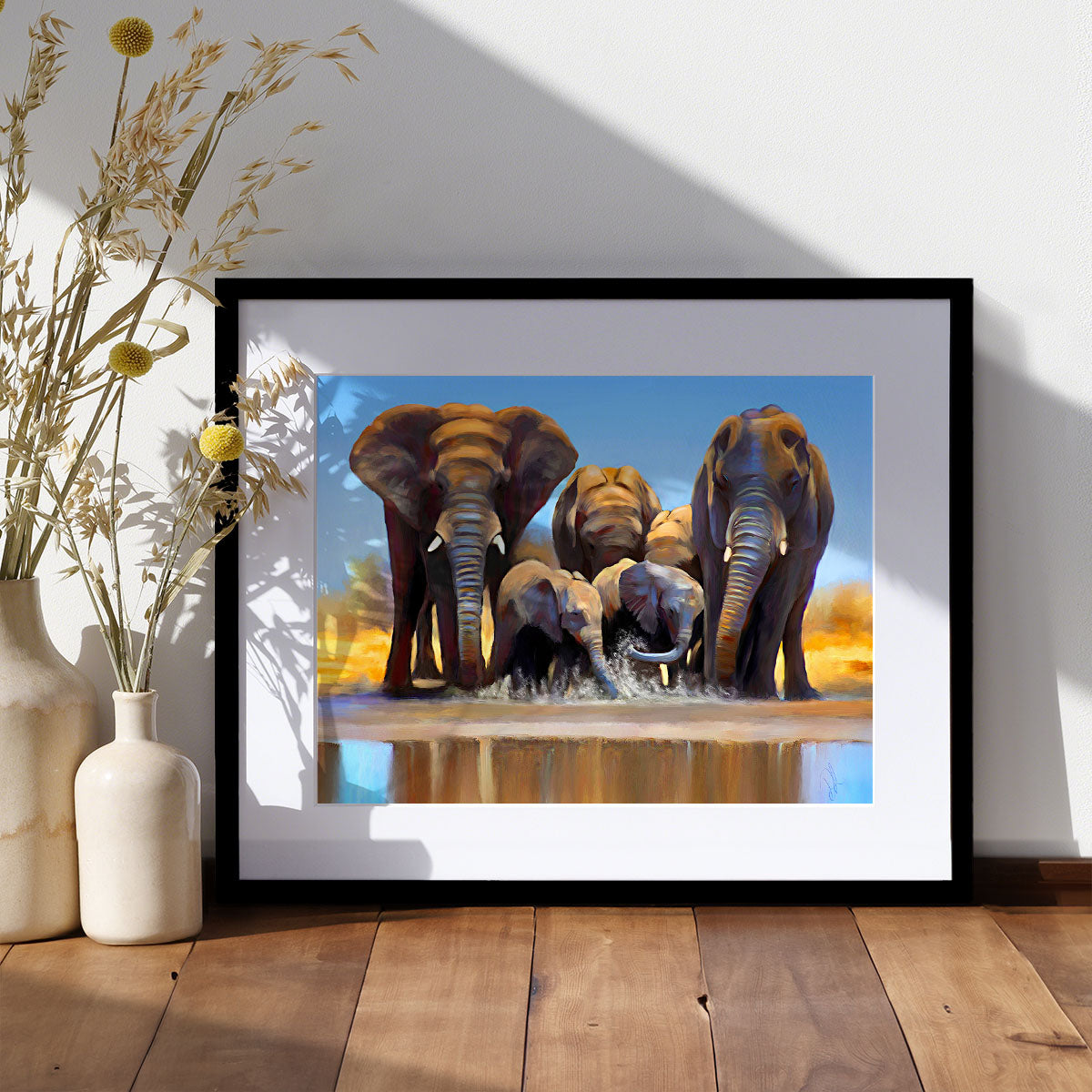 Water Hole - Elephant Fine Art Print