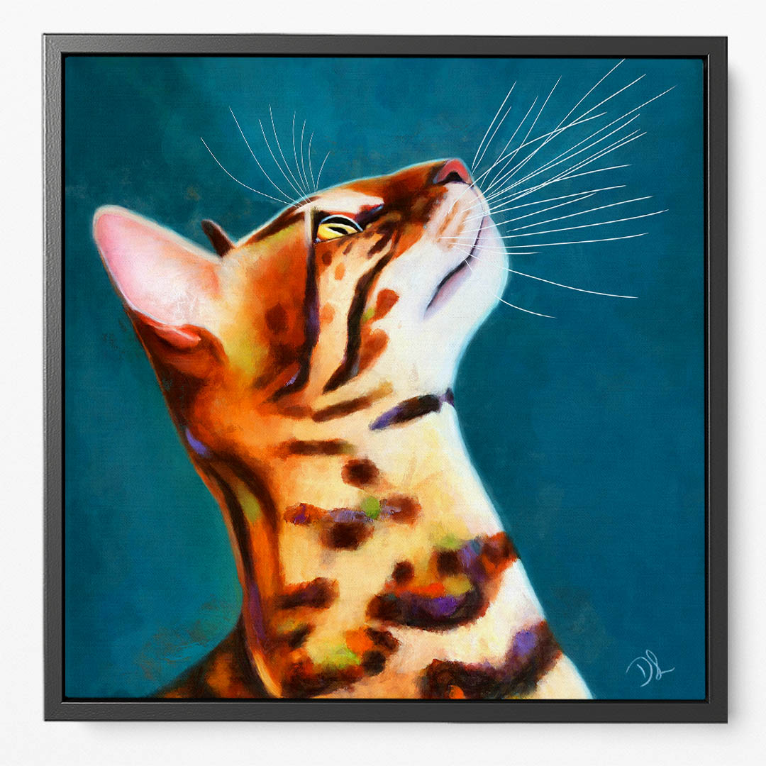 What's Up - Bengal Cat Framed Canvas Print
