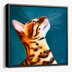 What's Up - Bengal Cat Framed Canvas Print