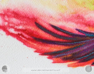 Wings Of Fire - 16"x12" Crow Watercolour Painting