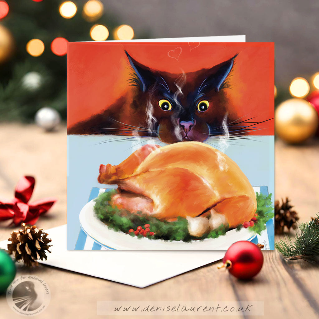 Temptation!!! - Cat Christmas Card