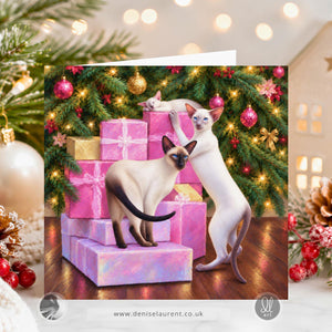 The Gifts - Siamese Cat Christmas Card