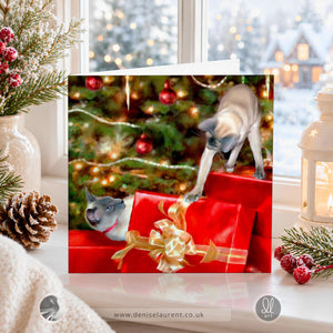 That's Mine! - Siamese Cat Christmas Card