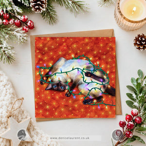 Twinkle Twinkle Siamese Cat Christmas Card