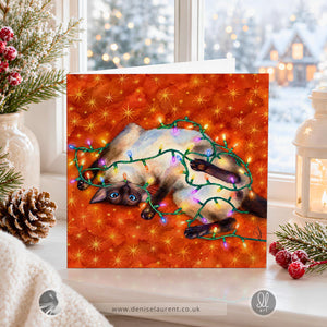 Twinkle Twinkle Siamese Cat Christmas Card