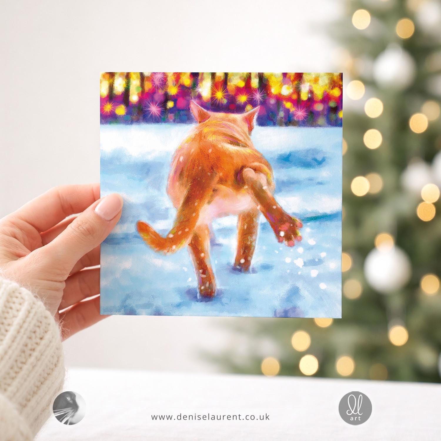 Pack Of 10 Baby It's Cold Outside Cat Christmas Cards
