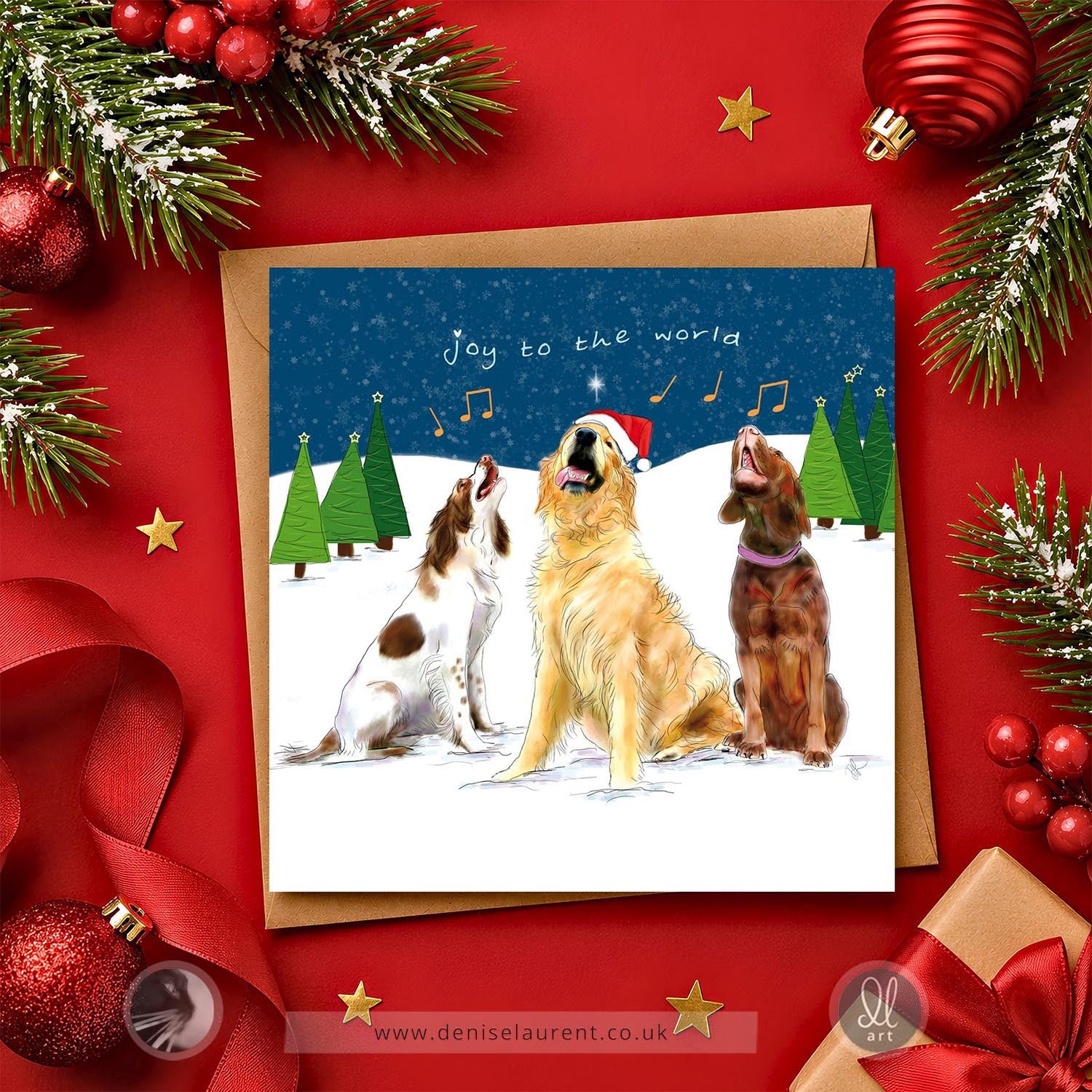Joy To The World - Dog Christmas Card