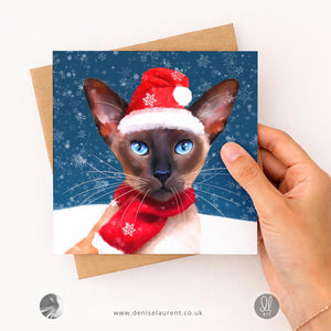Let It Snow - Siamese Cat Christmas Card