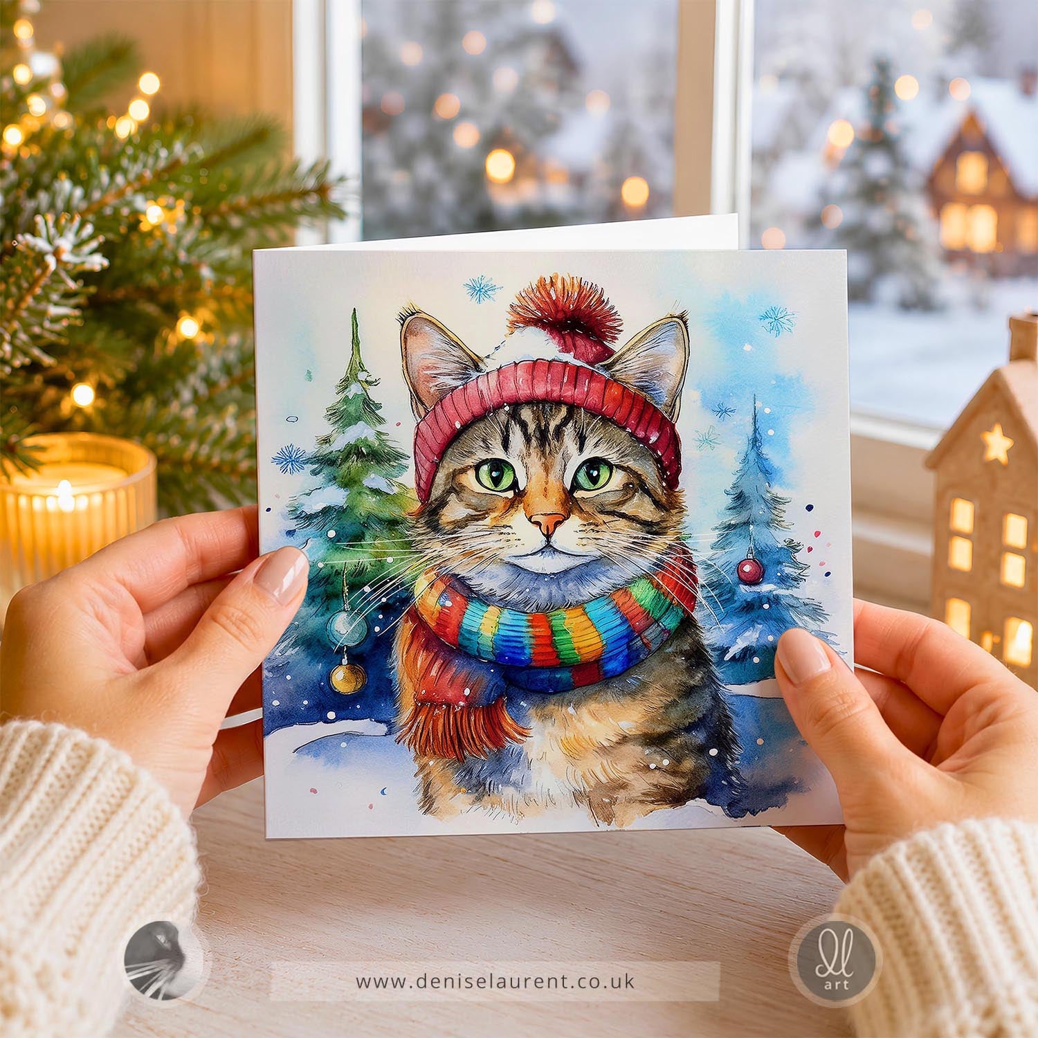 Meowy Christmas - Tabby Cat Christmas Card