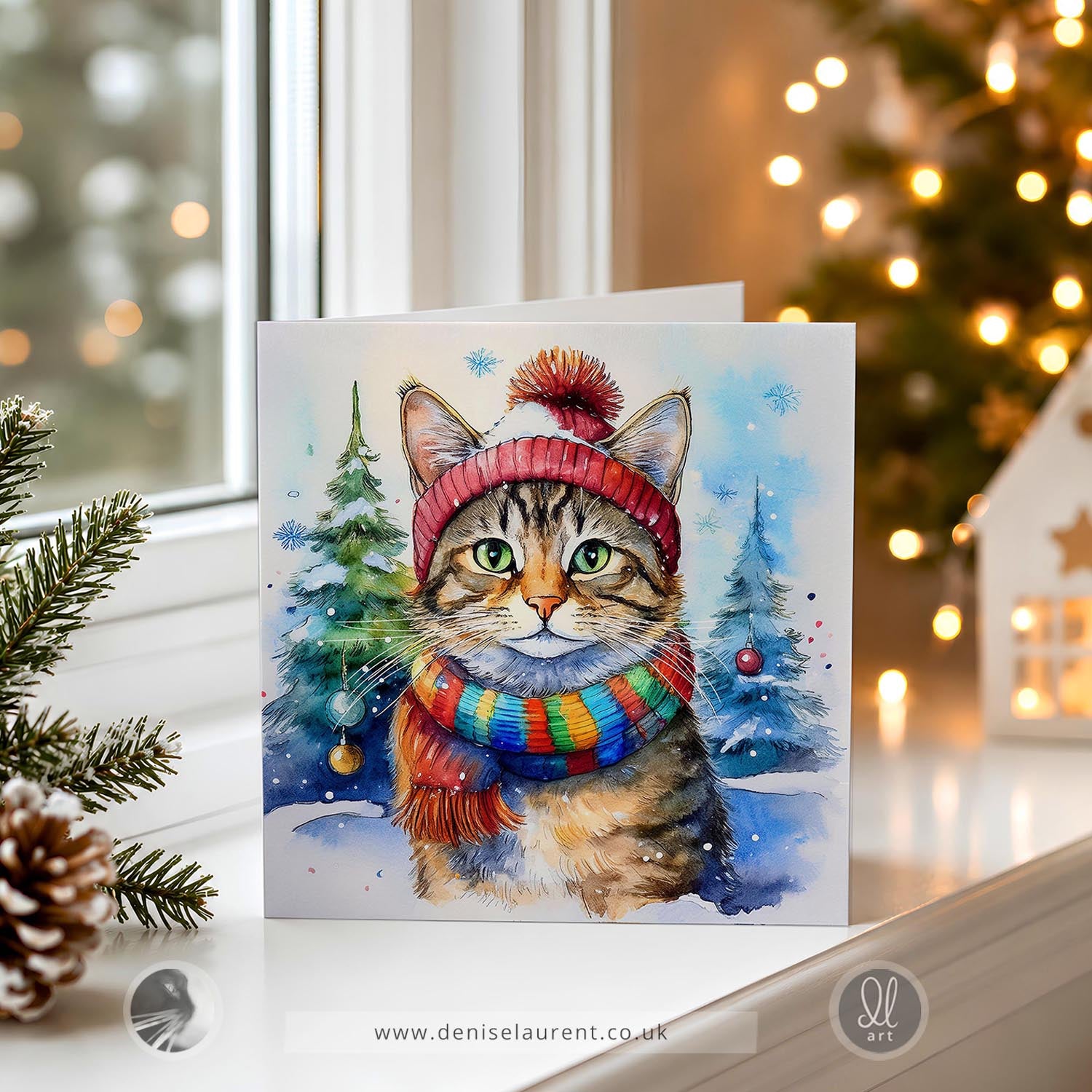 Meowy Christmas - Tabby Cat Christmas Card
