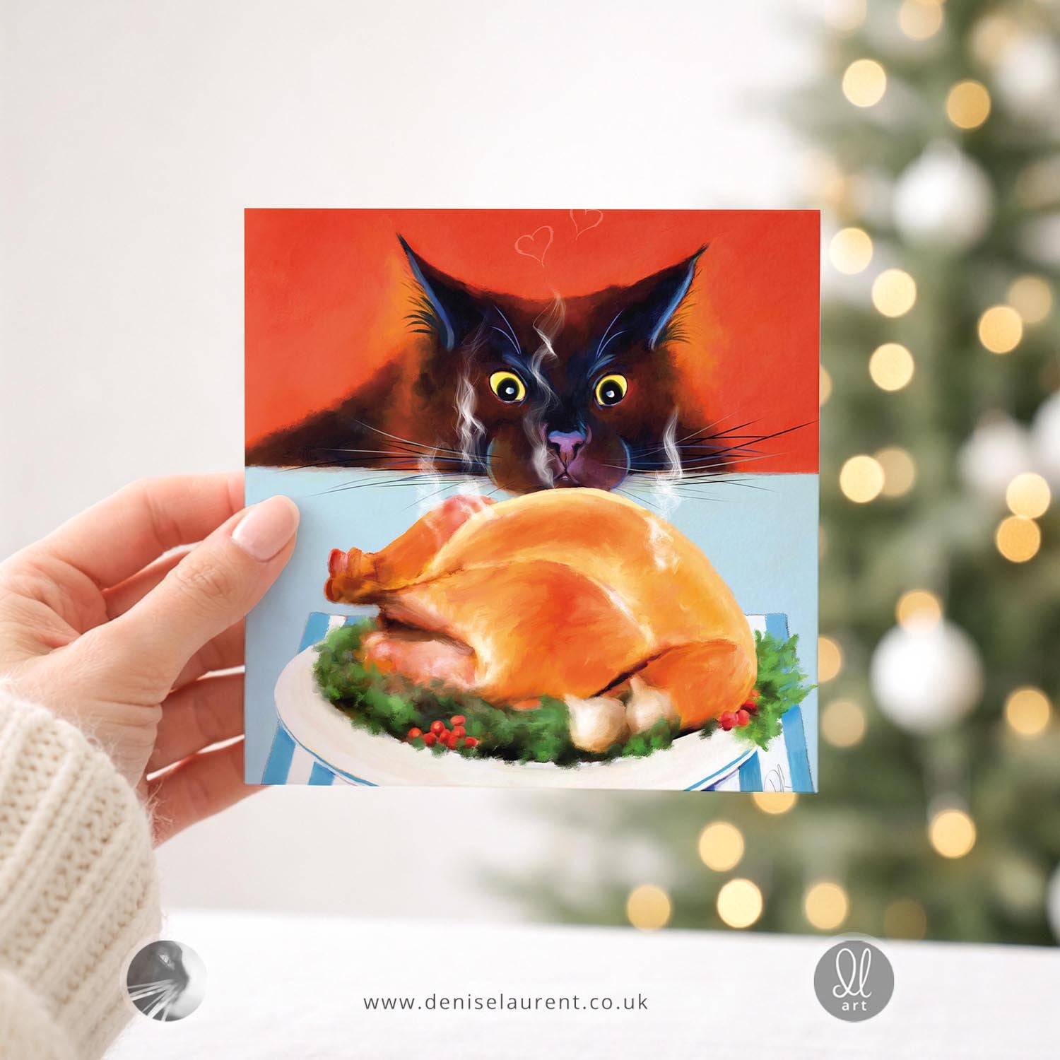 Temptation!!! - Cat Christmas Card