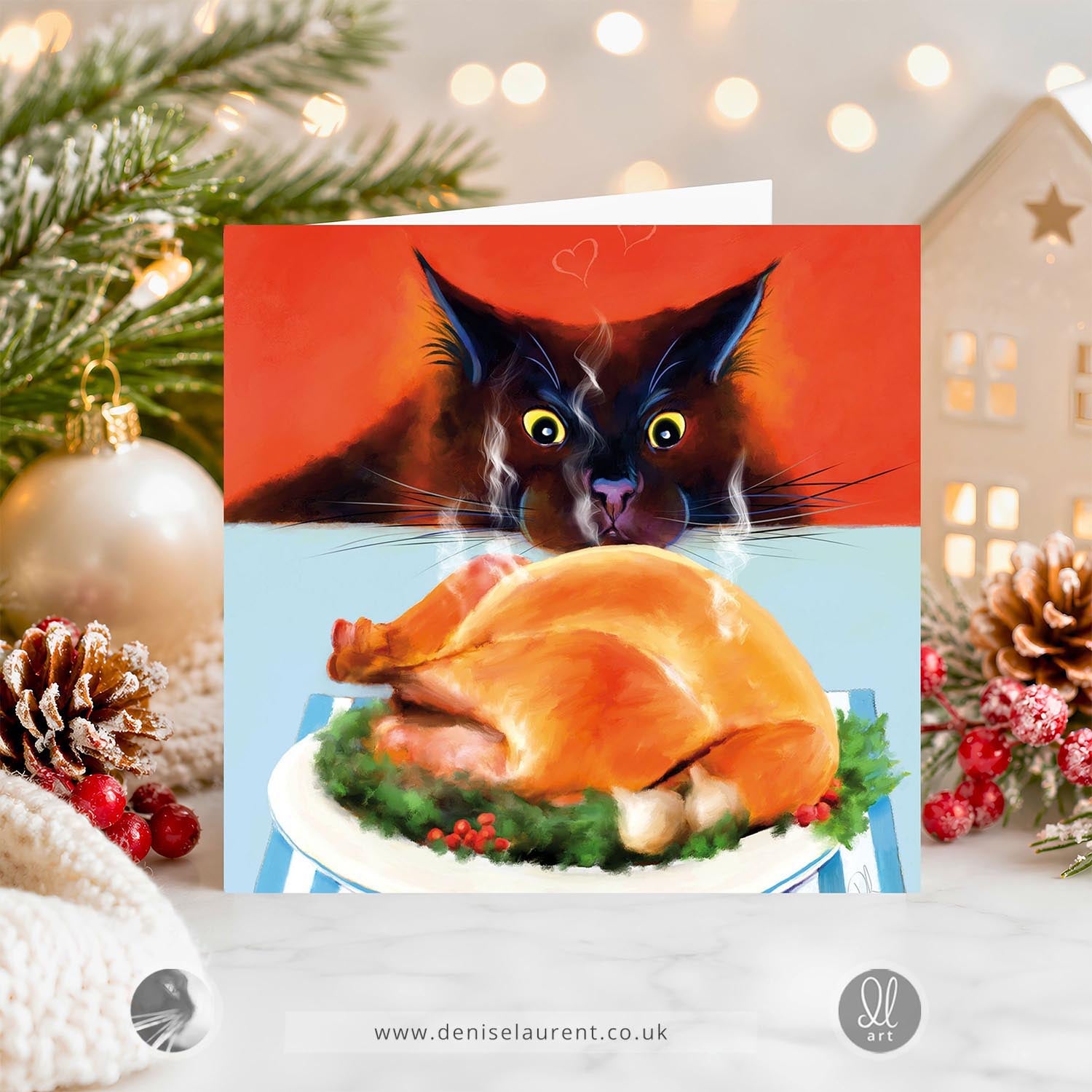 Temptation!!! - Cat Christmas Card