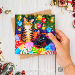 Pack Of 10 We Started Without You Cat Christmas Cards