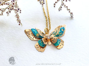 Three Winged Butterfly Pendant - Turquoise