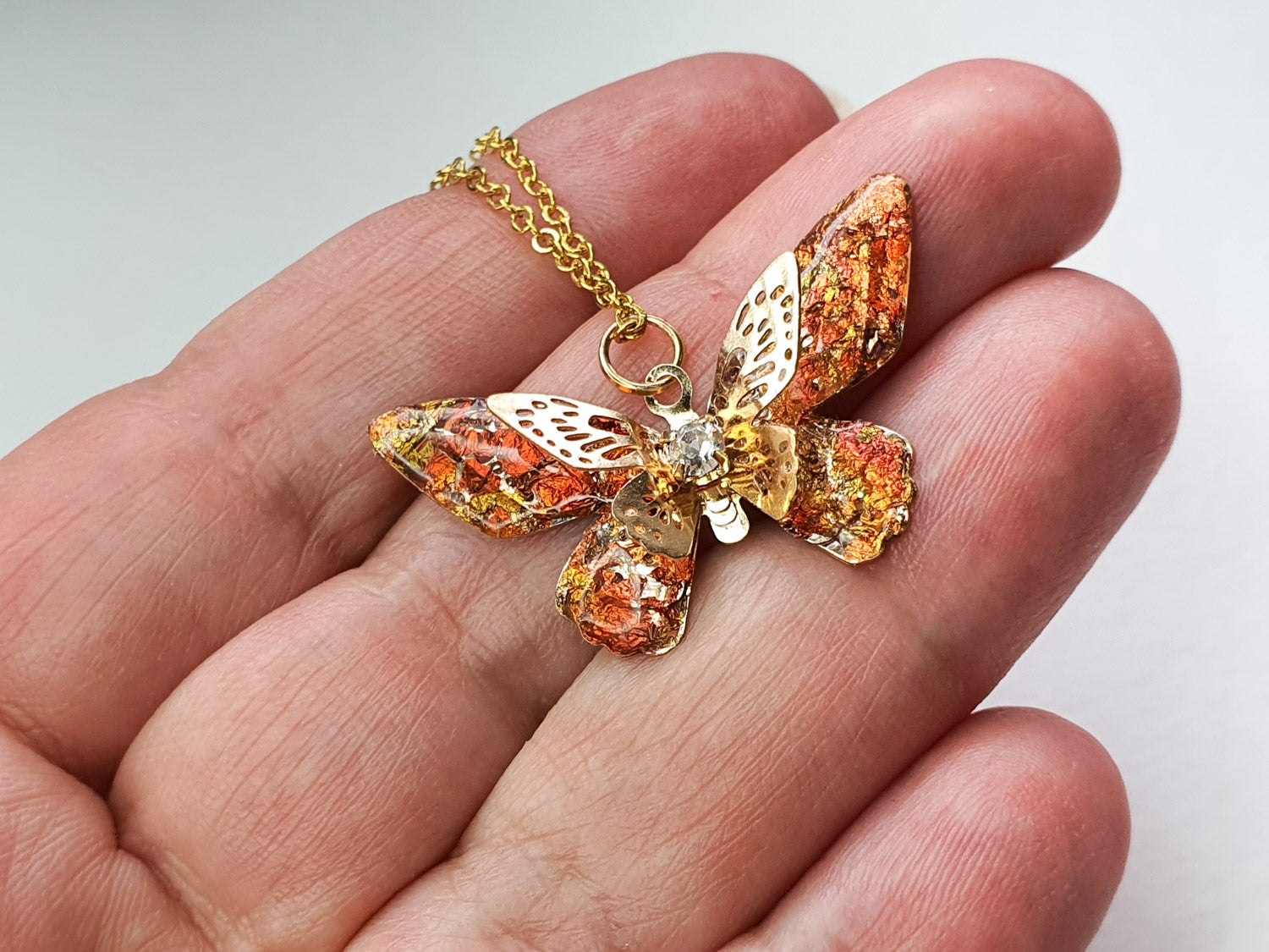 Fire Winged Butterfly Pendant