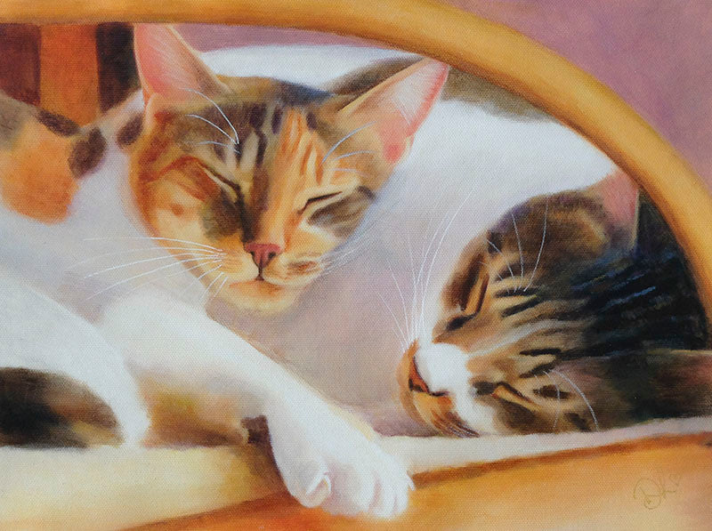 Portrait Of Kev And Evie Asleep