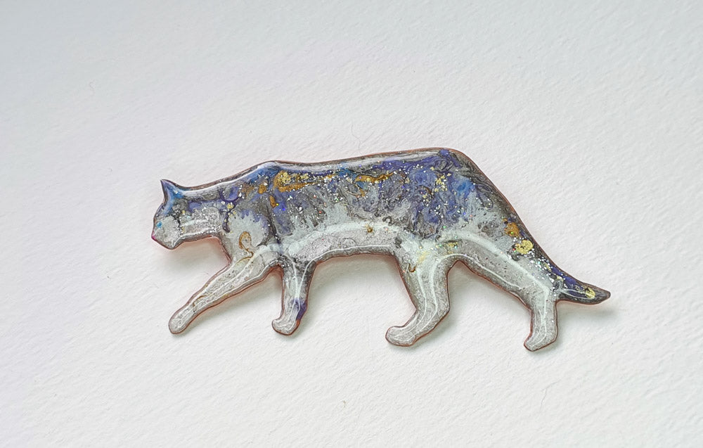 Strolling Cat Brooch - Bobby
