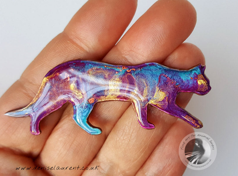 Strolling Cat Brooch - Charlie