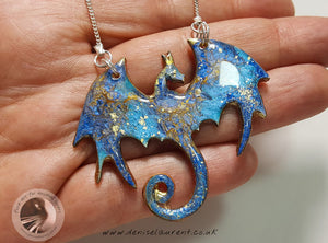 Red Blue Dragon Reversible Necklace