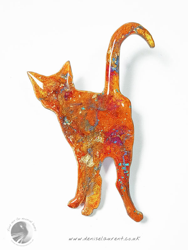 Standing Cat Brooch - Ginger