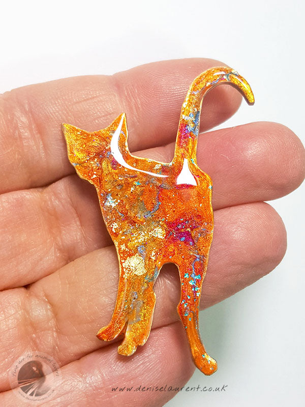 Standing Cat Brooch - Ginger