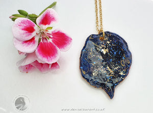Hazel Leaf Necklace - Purple/Blue