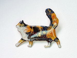 Walking Maine Coon Cat Brooch - Hecta 2