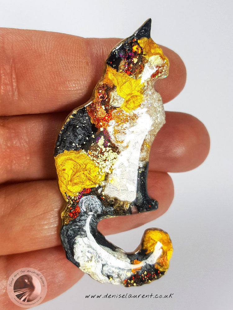 Longhaired Cat Brooch - Jake