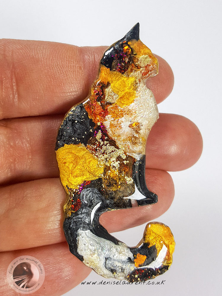 Longhaired Cat Brooch - Jake