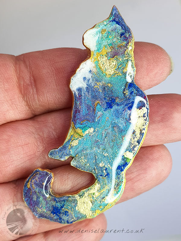 Longhaired Cat Brooch - Jake