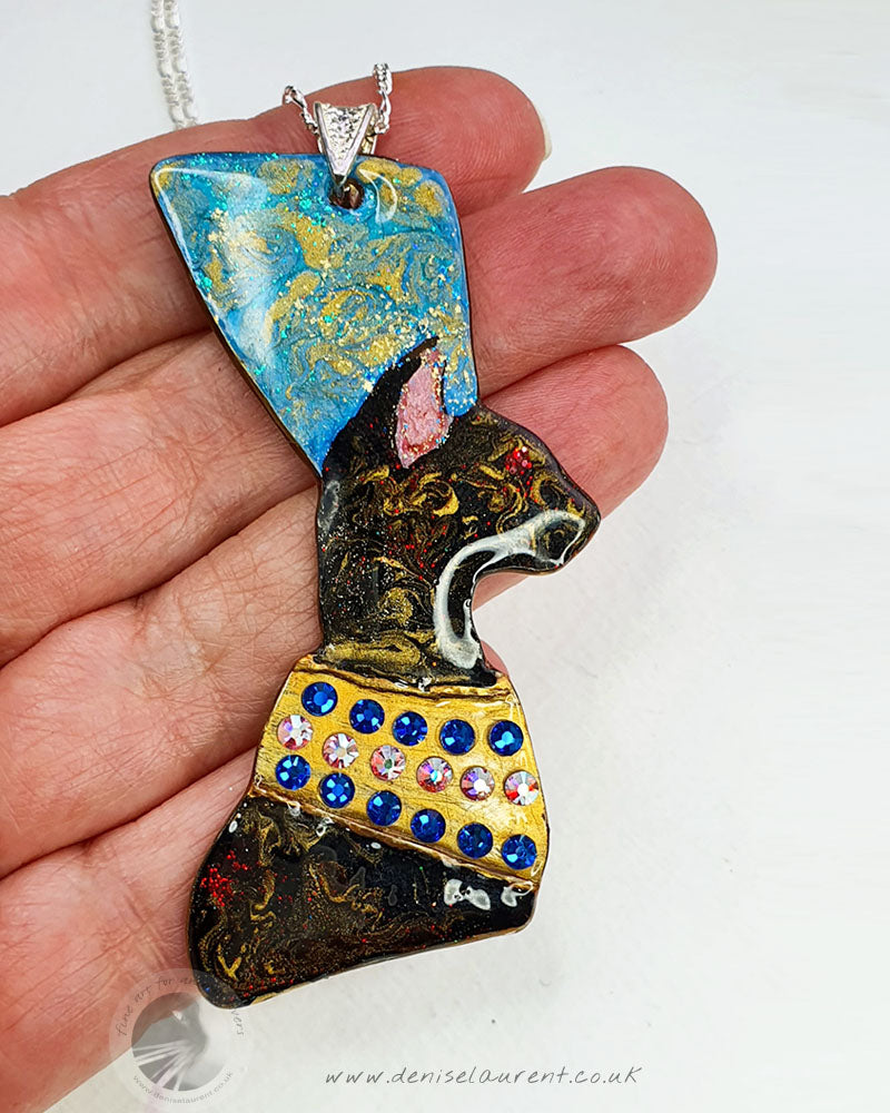 Egyptian Cat Pharaoh Necklace