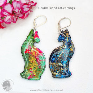 Reversible Cat Earrings - Starry/Spring