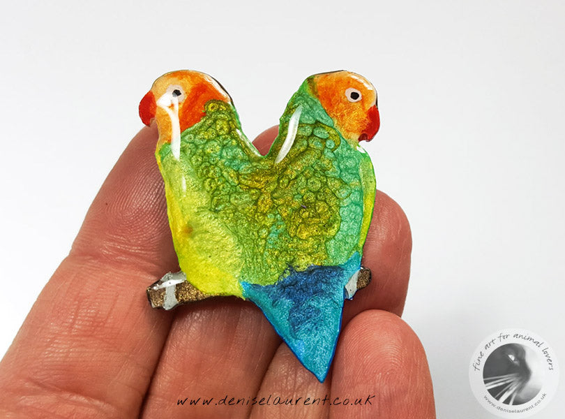 Lovebirds Brooch